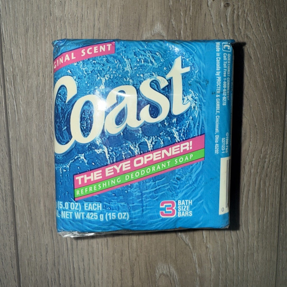 VTG 1996 Coast Original Scent Deodorant Bar Soap 3 Bars - 5oz Each NOS‎